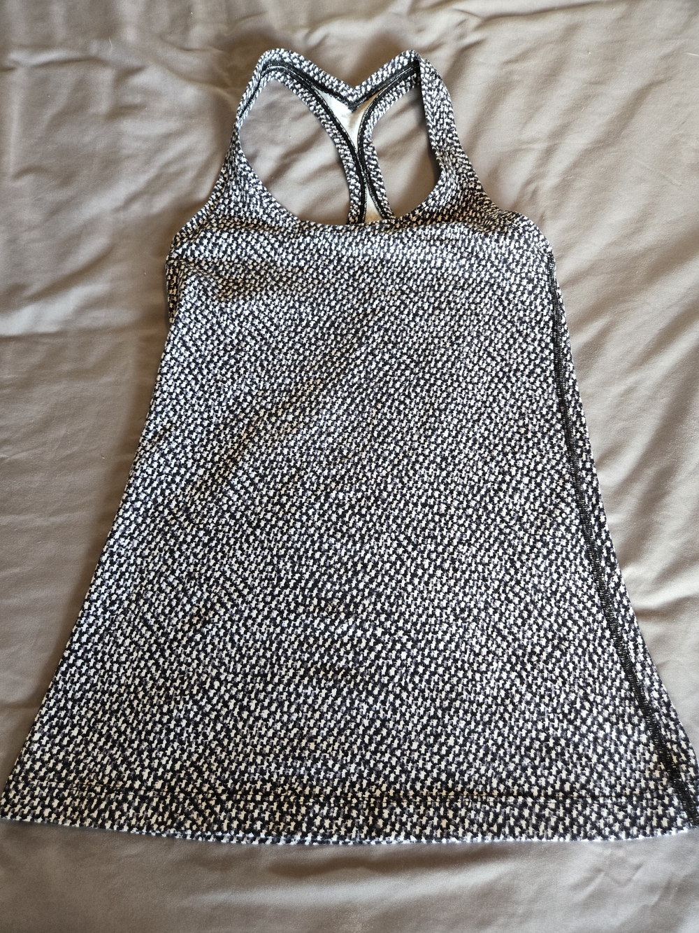 Black and White Lululemon Racerback Athletic Tank